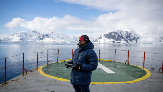 Ved flying drone in Antarctica 